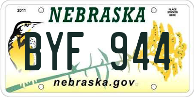 NE license plate BYF944