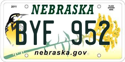 NE license plate BYF952