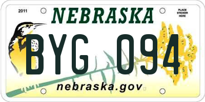 NE license plate BYG094