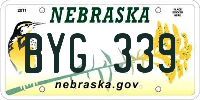 NE license plate BYG339