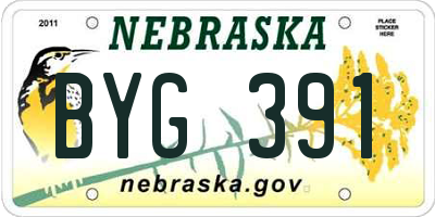 NE license plate BYG391
