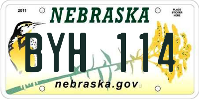 NE license plate BYH114