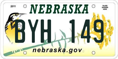 NE license plate BYH149