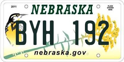 NE license plate BYH192