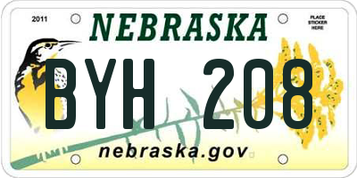 NE license plate BYH208