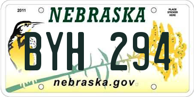 NE license plate BYH294