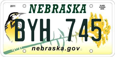 NE license plate BYH745