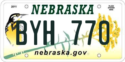 NE license plate BYH770
