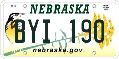 NE license plate BYI190