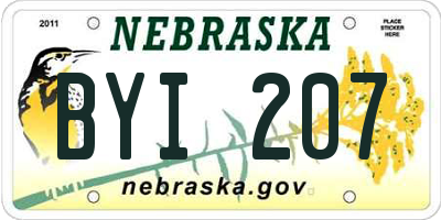 NE license plate BYI207