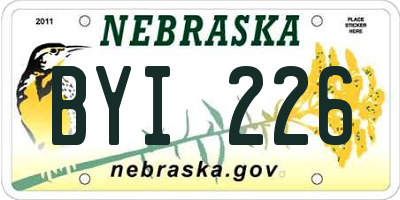 NE license plate BYI226