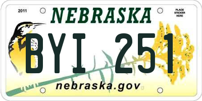 NE license plate BYI251