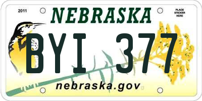 NE license plate BYI377