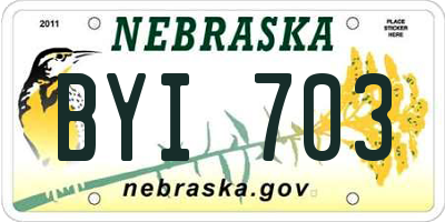 NE license plate BYI703