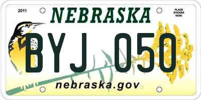 NE license plate BYJ050