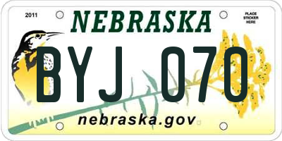 NE license plate BYJ070