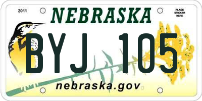 NE license plate BYJ105