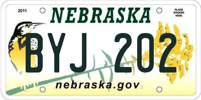 NE license plate BYJ202