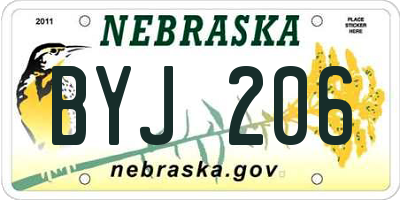 NE license plate BYJ206