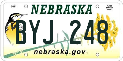 NE license plate BYJ248