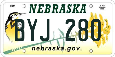 NE license plate BYJ280