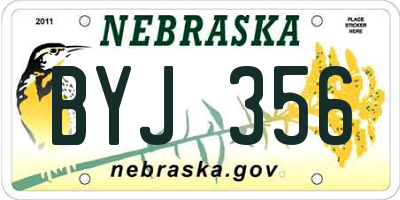 NE license plate BYJ356