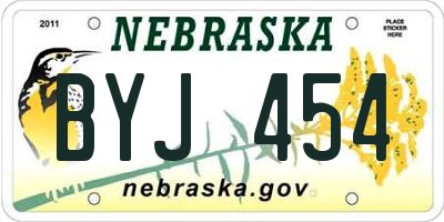 NE license plate BYJ454