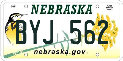 NE license plate BYJ562