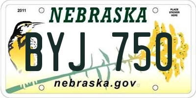 NE license plate BYJ750