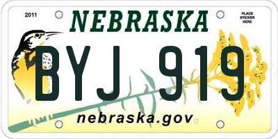 NE license plate BYJ919