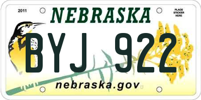 NE license plate BYJ922