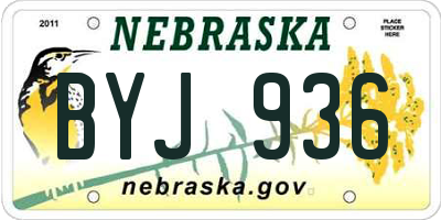 NE license plate BYJ936