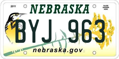 NE license plate BYJ963
