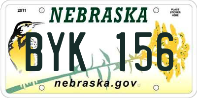NE license plate BYK156