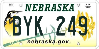NE license plate BYK249