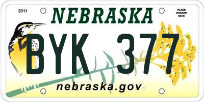 NE license plate BYK377