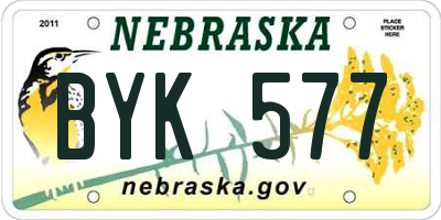 NE license plate BYK577