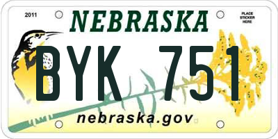 NE license plate BYK751
