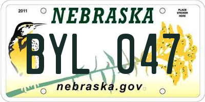 NE license plate BYL047
