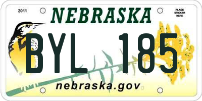 NE license plate BYL185
