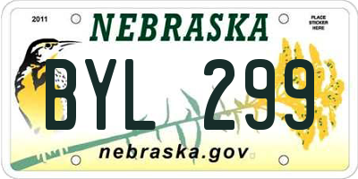 NE license plate BYL299