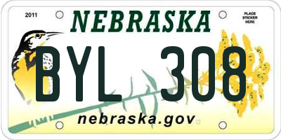 NE license plate BYL308