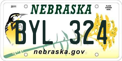 NE license plate BYL324
