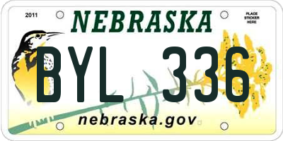 NE license plate BYL336