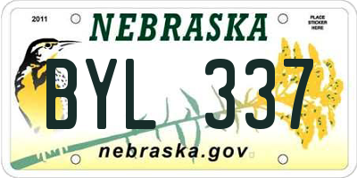 NE license plate BYL337