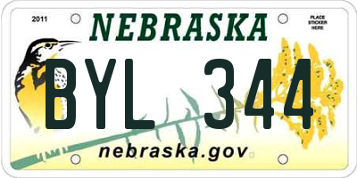 NE license plate BYL344