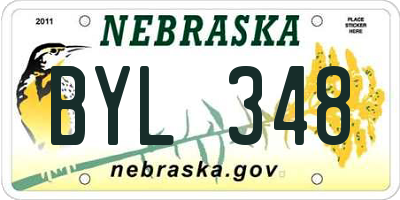 NE license plate BYL348