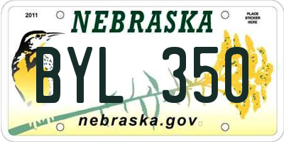 NE license plate BYL350