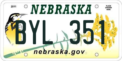 NE license plate BYL351