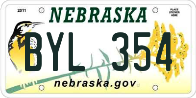 NE license plate BYL354